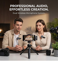 DUAL WIRELESS MICROPHONE SYSTEM - Professional Audio for iPhone & Android