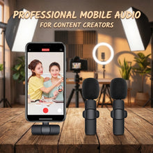 DUAL WIRELESS MICROPHONE SYSTEM - Professional Audio for iPhone & Android